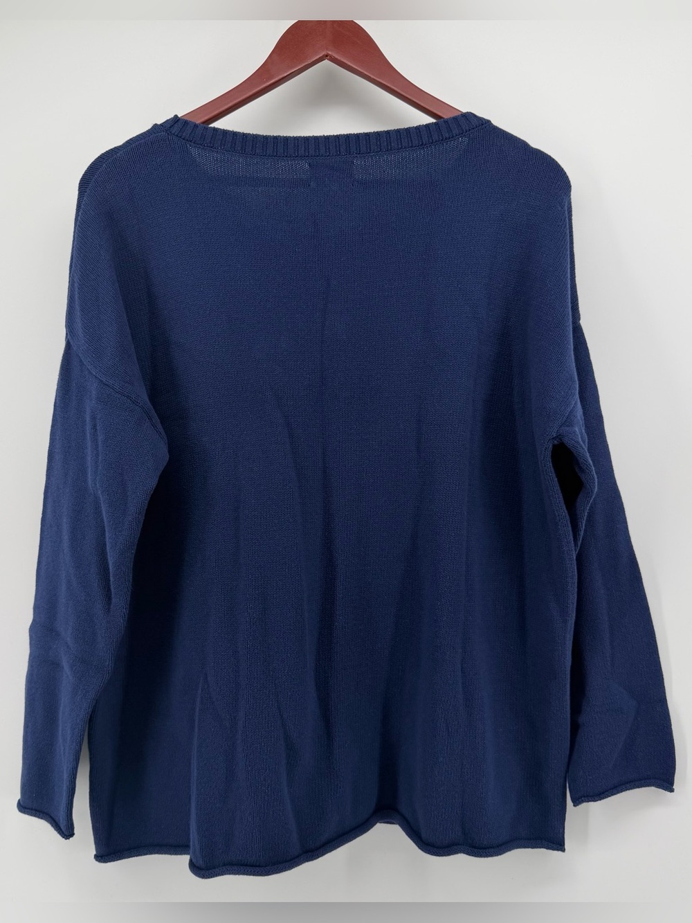 Pink Pineapple Notre Dame Navy Yellow Slouchy Knit Oversized Sweater Size M - Picture 2 of 7